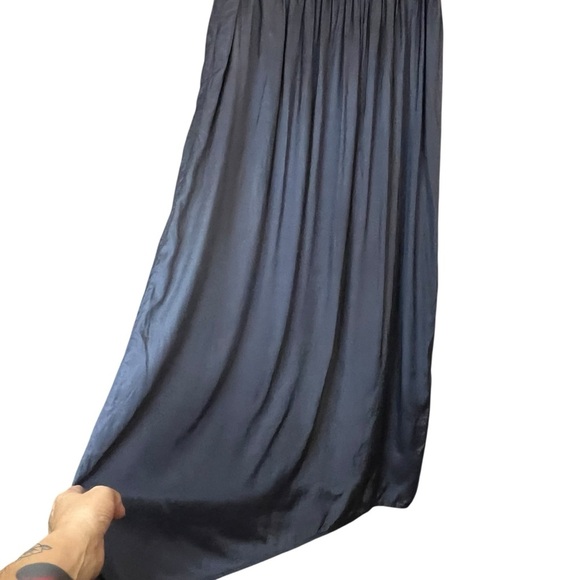 Chan Luu Flowy High Waisted Maxi   Gathered Boho Whimsy Goth Prussian Skirt SZ L - Picture 3 of 6